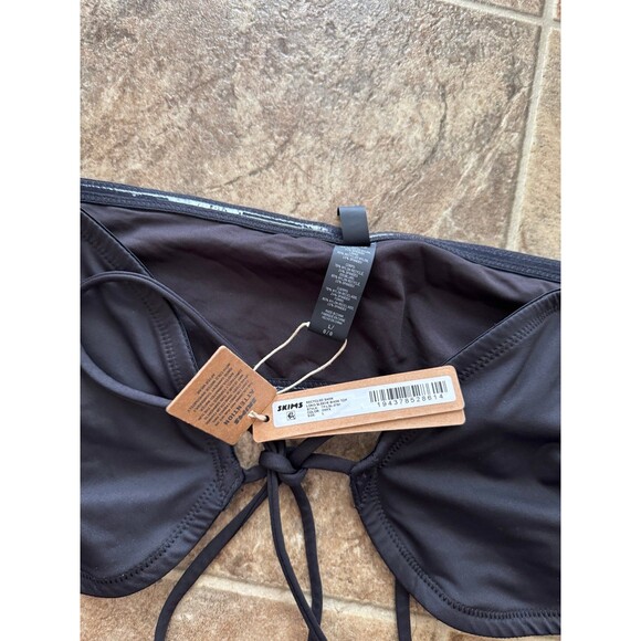 Skims Recycled Swim Long Sleeved Bikini Top Onyx Size Medium - Picture 9 of 9